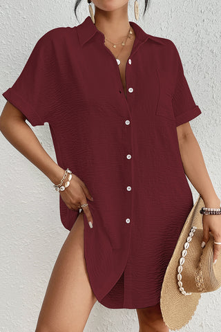 Button Down White Shirt Beach Cover Up