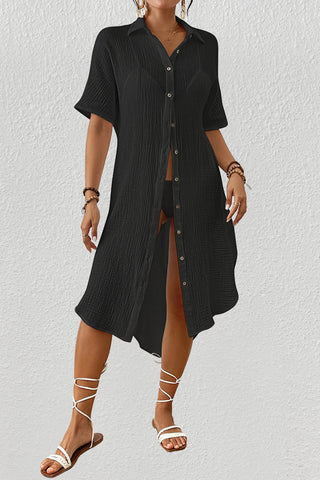 100% Cotton Button-Down Swim Cover up