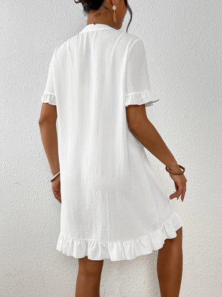 Ruffle Short Sleeve Beach Bikini Dress