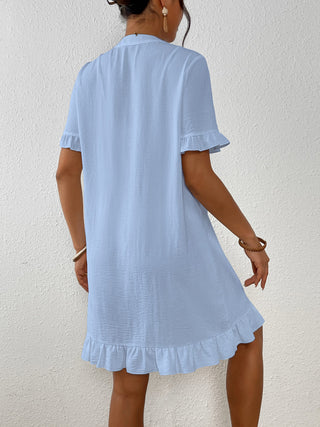 Ruffle Short Sleeve Beach Bikini Dress