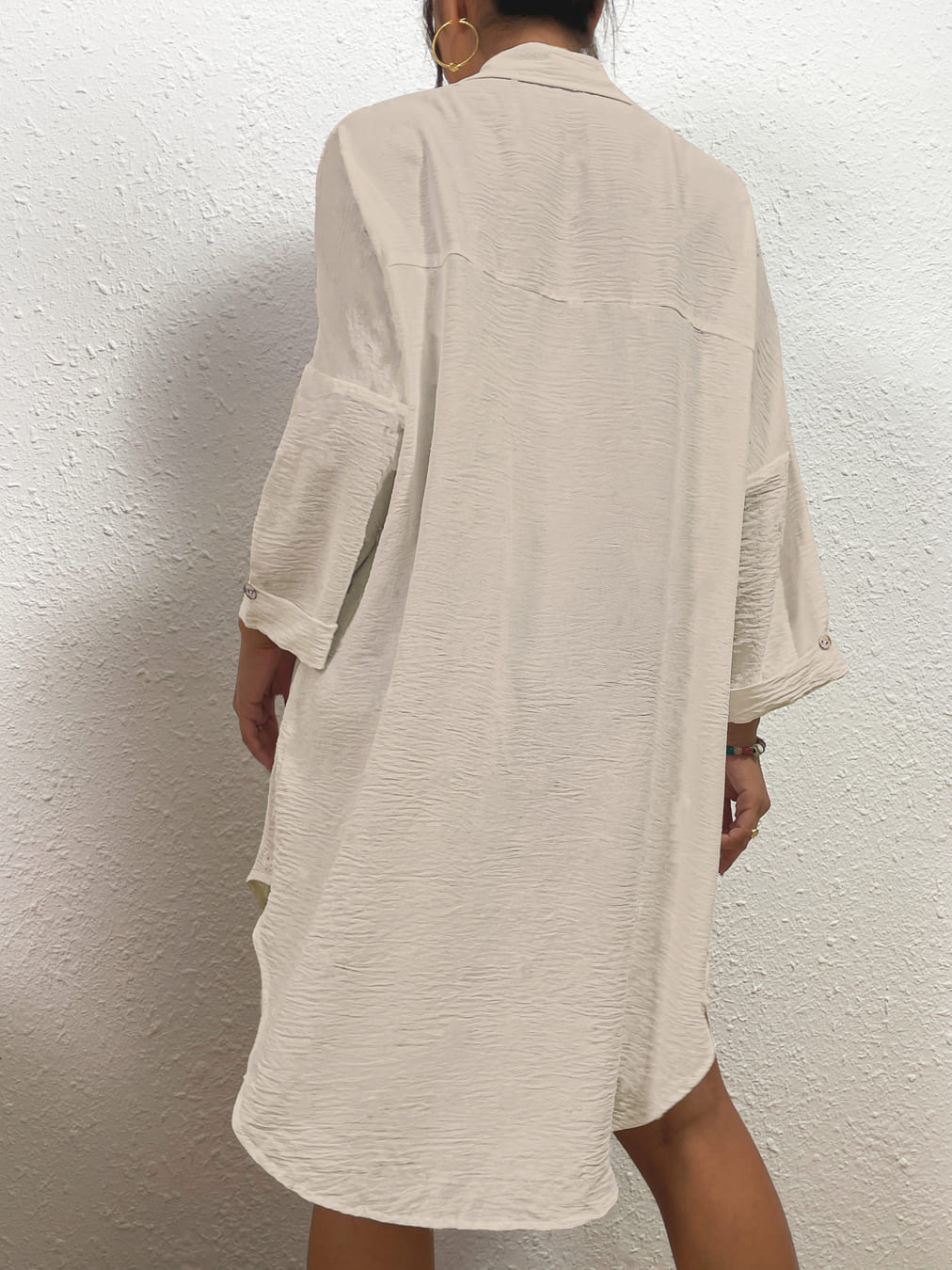 long shirt dress cover up .Alicia Linen Shirt Dress / Cover-Up White / M