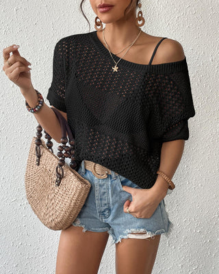 Short Sleeve Crochet Tops 2025