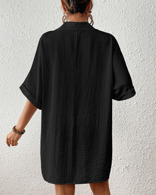 Short Sleeve Loose Shirt Dress