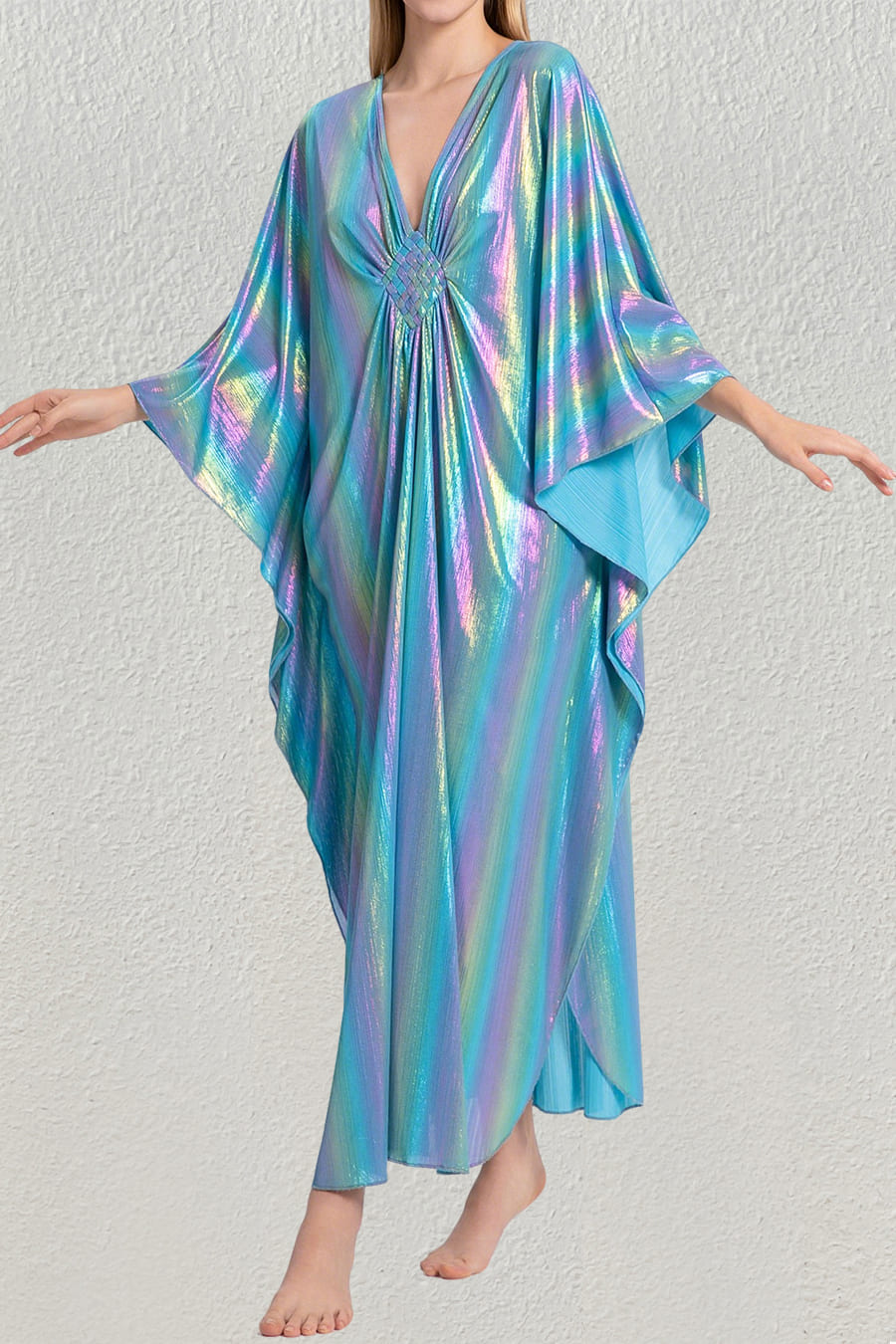 Sparkly Glitter Maxi Kaftan Dress Bsubseach Brown / One Size Sparkly Glitter Maxi Kaftan Dress Bsubseach Brown / One Size