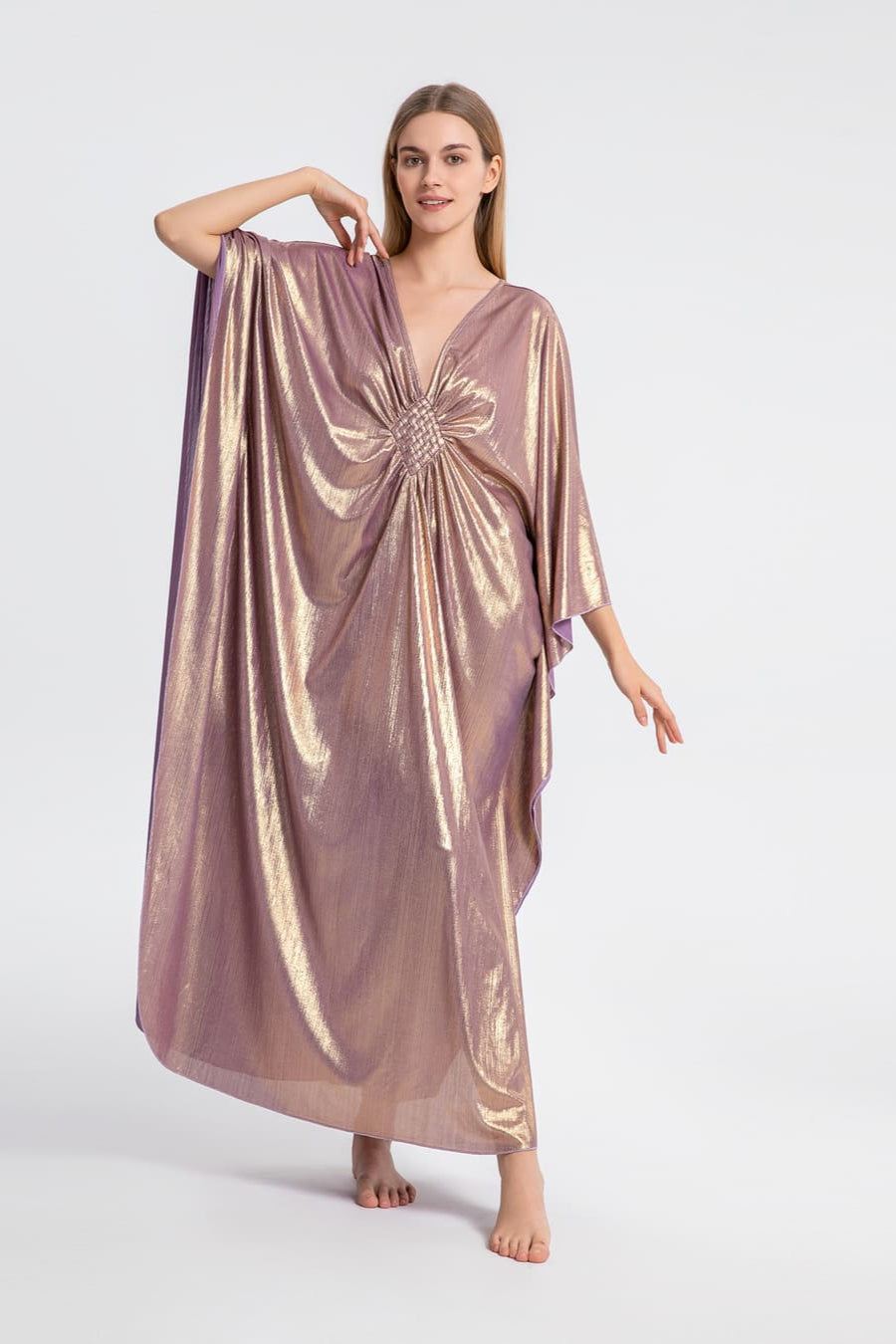 Sparkly Glitter Maxi Kaftan Dress Bsubseach Brown / One Size Sparkly Glitter Maxi Kaftan Dress Bsubseach Brown / One Size