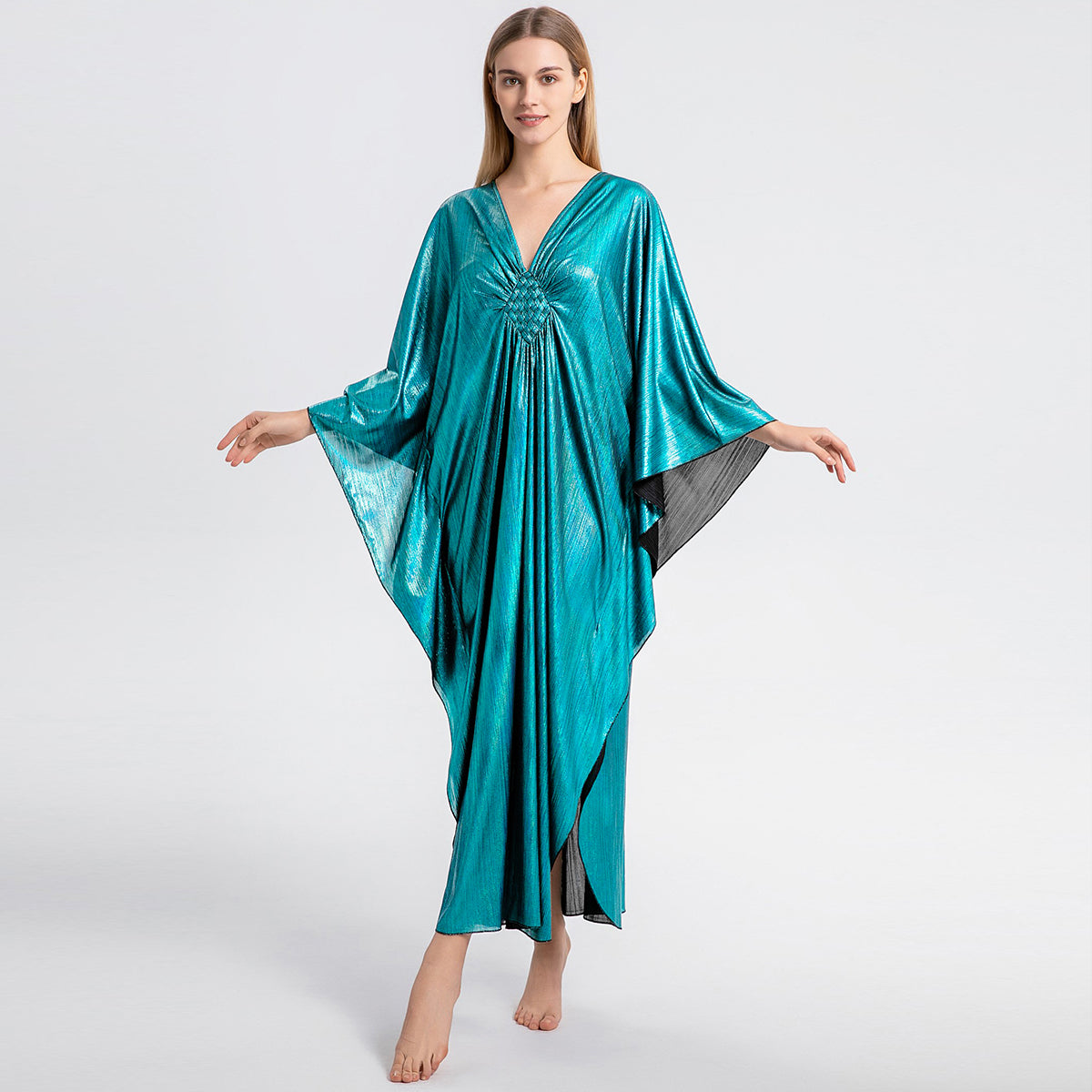 Sparkly Glitter Maxi Kaftan Dress Bsubseach Brown / One Size Sparkly Glitter Maxi Kaftan Dress Bsubseach Brown / One Size