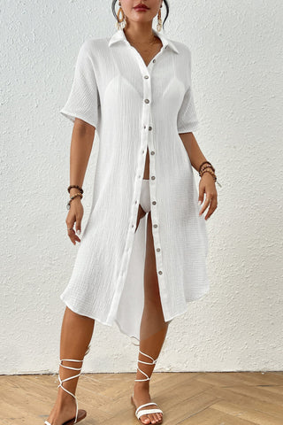 100% Cotton Button-Down Swim Cover up