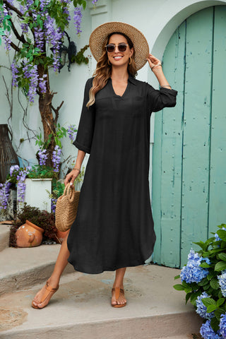V-Neck Kaftan with Pockets