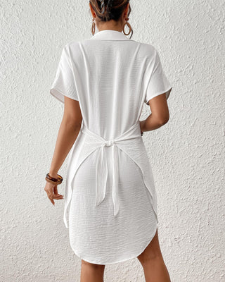 Button Down Beach Shirt with Tie