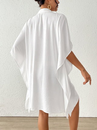Lapel Collar Beach Shirt Dresses