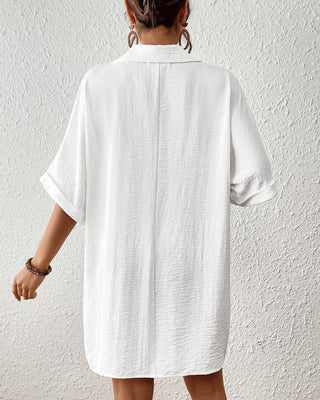 Short Sleeve Loose Shirt Dress