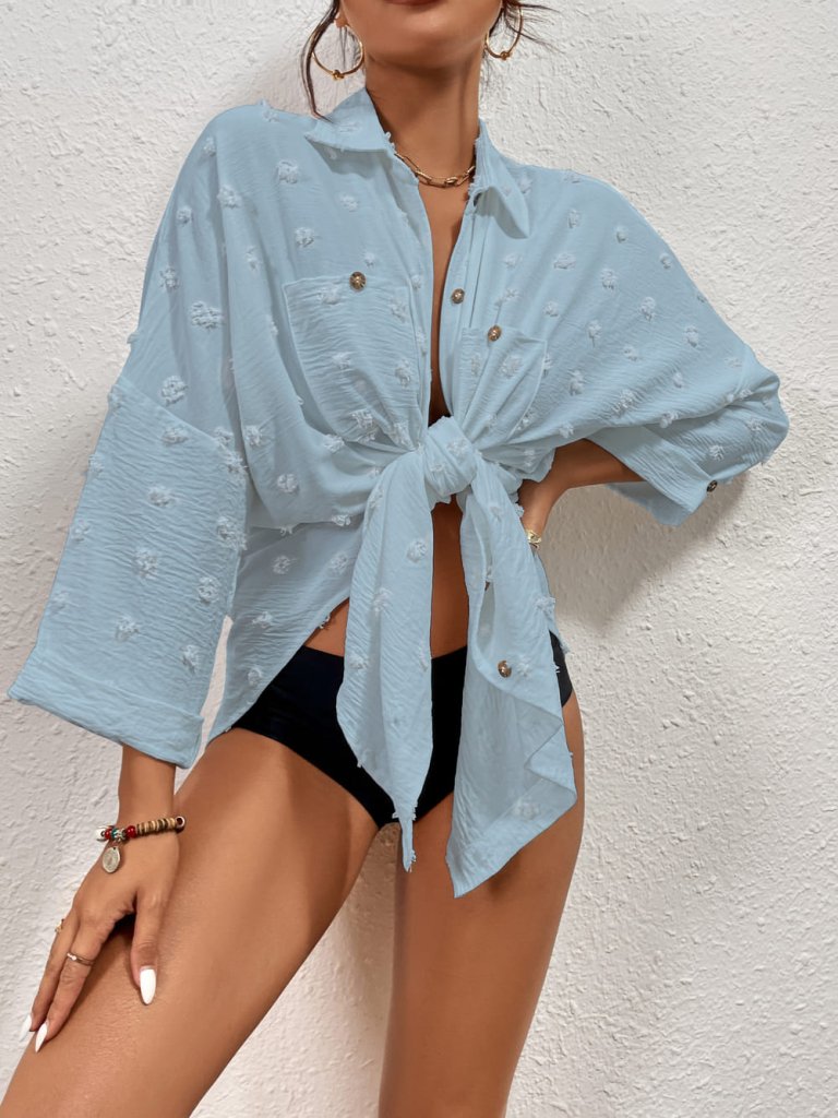 shirt dress cover up Women's Gauze Cover Up Shirtdress