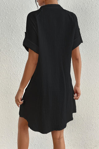 beach shirt cover up black vacation dress