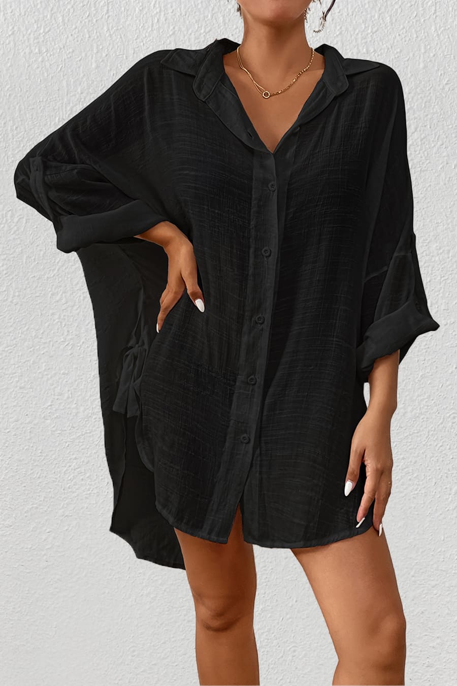 Bsubseach Badpak cover-up voor vrouwen, katoenen badpak cover-up, button down strandjurk, Roze, L Bsubseach Badpak cover-up voor vrouwen, katoenen badpak cover-up, button down strandjurk, Roze, L