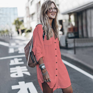 long sleeve v neck shirt top cover up