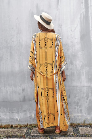 plus size geometric print kimono cardigan woman beach cover up