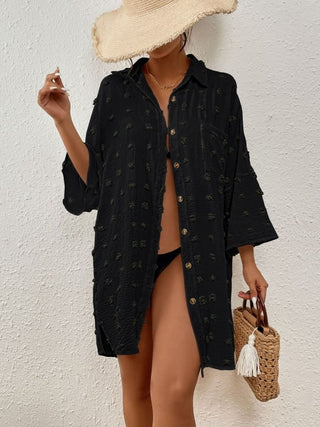 Polka Dot Beach Swimsuit Cover Up Tops - Bsubseach