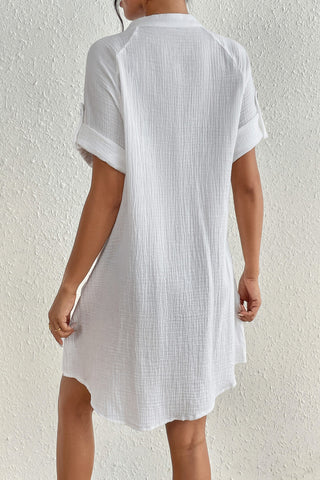 shirt cover up white vacation dress