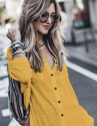 women's yellow shirt top cover up