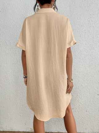 Women's Button Down White Shirt Beach Cover Up - Bsubseach